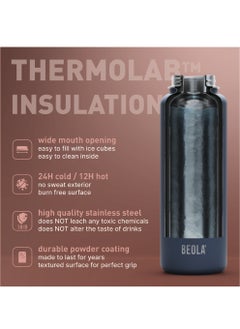 1200ml Water Bottle 18/8 Stainless Steel 304 Double Wall Insulated Thermos Bottle with a wide mouth, 2 lids included, Hot Cold Liquids Sports Bottle, 40oz Bottle (Blush Pink) - pzsku/ZFA612984B3560BF4541EZ/45/_/1724764361/803bd338-e136-402e-a6e1-9fe6989522e7