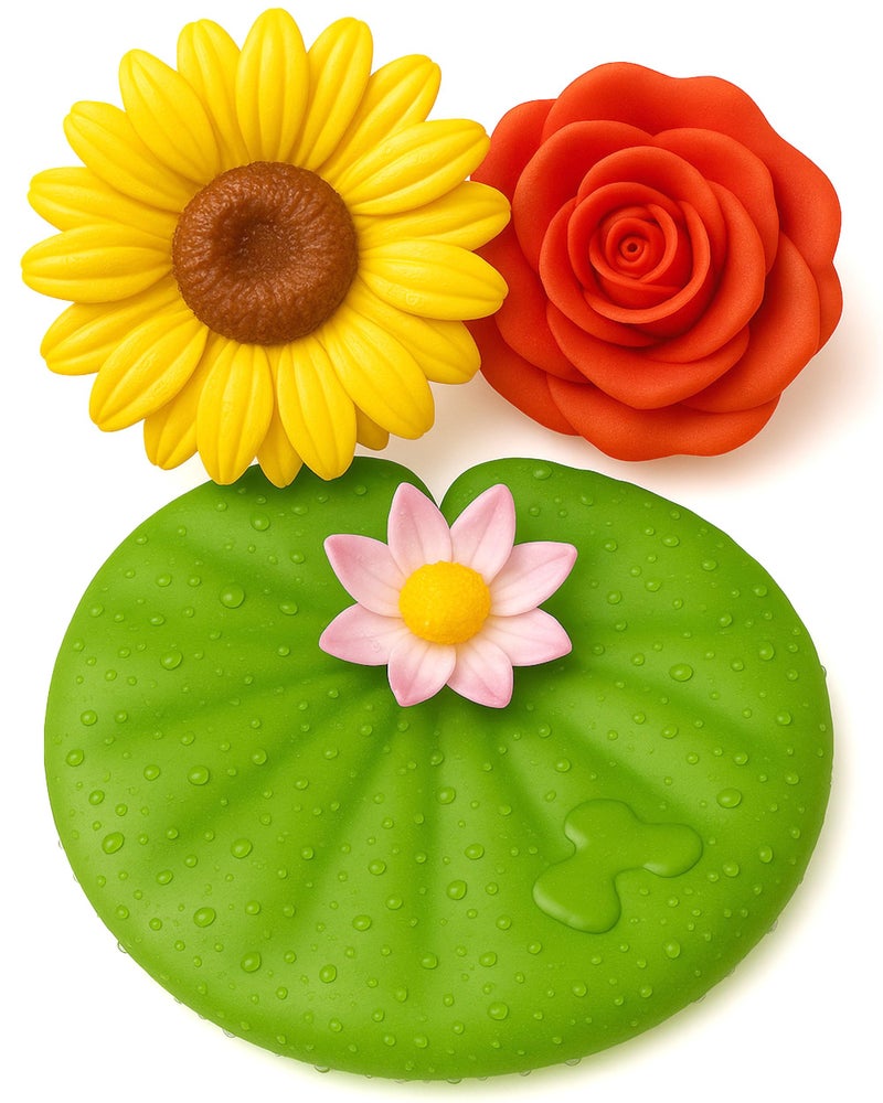 SplashEZ Mold Free Bath Toys for Kids Toddlers No Hole Baby Bath Toys No Mold Floating Flowers for Bathtub Water Pool Shower Infants Babies Ages 0 1 3 6 12 18 Months 3 pcs Lily Sunflower Rose - Image 2
