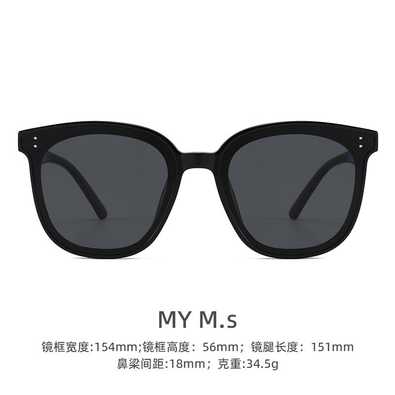 Generic New gm sunglasses womens high-end UV protection mens driving sun protection polarizer large frame face small sunglasses Myma.s-black frame