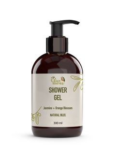 Olive Auras Jasmine & Orange Blossom Shower Gel 300ml A Luxurious Cleansing Experience 96.8% Natural Shower Gel it Gently Cleanses & Pampers Leaving Skin Soft & Delicately Scented