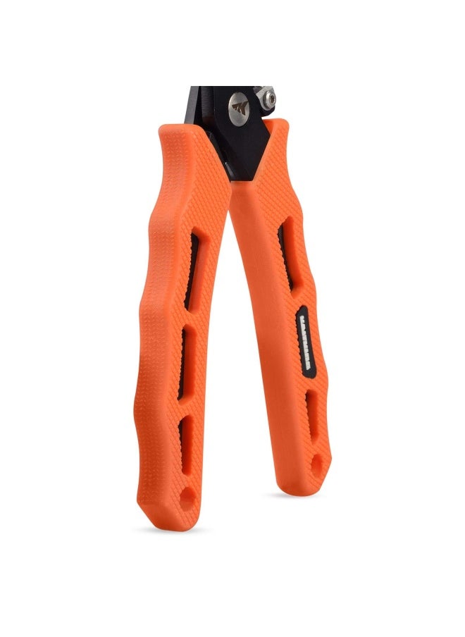 Kastking - Cutthroat 7 Inch Fishing Pliers 420 Stainless Steel Fishing Tools Saltwater Resistant Fishing Gear Tungsten Carbide Cutters 7 Split Ring Nose Orange - Image 1