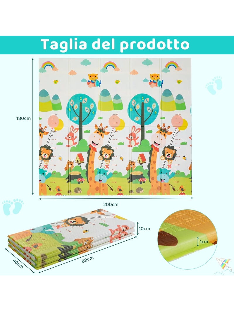MUMS PLANET Super Soft Double-Sided Baby Play and Crawling Mat - Attractive Designs, Waterproof, Easy to Clean, Perfect Protection for Infants and Toddlers for Healthy and Fun Growth _ Foldable Jungle Design Baby Play Mat - Safe, Comfortable and Stimulating to Play _ Infant Crawling Mat _ Baby Play Mat  - Image 2