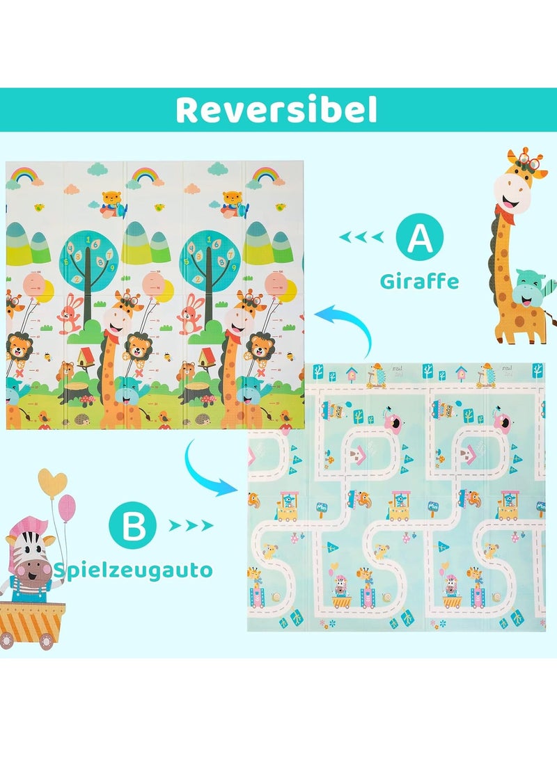 MUMS PLANET Super Soft Double-Sided Baby Play and Crawling Mat - Attractive Designs, Waterproof, Easy to Clean, Perfect Protection for Infants and Toddlers for Healthy and Fun Growth _ Foldable Jungle Design Baby Play Mat - Safe, Comfortable and Stimulating to Play _ Infant Crawling Mat _ Baby Play Mat  - Image 3