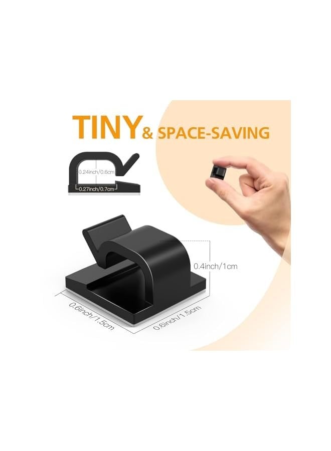 erorex Adhesive Wire Management Cable Clips, Black - 110 Pieces - Image 2