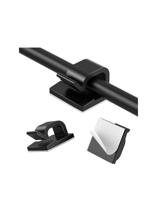 erorex Adhesive Wire Management Cable Clips, Black - 110 Pieces - Image 1