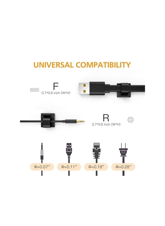 erorex Adhesive Wire Management Cable Clips, Black - 110 Pieces - Image 4