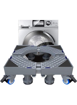 Multi-functional Double Tube Washing Machine Base, Refrigerator Stand with Movable Roller, Grey - 8 Strong Feet & 4 Locking Rubber Swivel - pzsku/ZFA614A5168045D8223CDZ/45/_/1689154437/bb03509a-c6d9-45a4-ac22-c77249e32d23