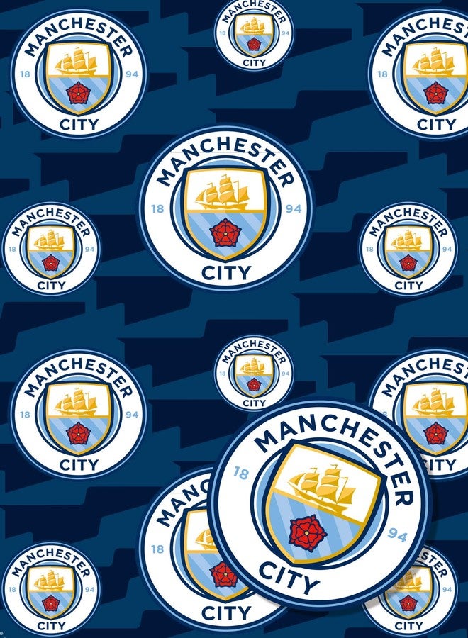 Danilo Promotions LTD Manchester City FC Wrapping Paper 2 sheets 2 tags, Manchester City Football Gift Wrap - Image 2