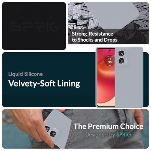 SPRIG Compatible with Moto G96 Premium SilkTone Back Cover Drop Tested Shock Proof Mobile Case for Men, Women, Boys and Girls with Camera Protection (Blue Grey) - Image 4