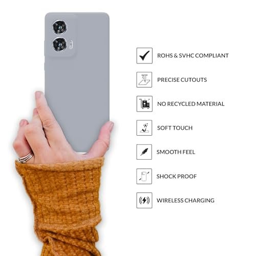 SPRIG Compatible with Moto G96 Premium SilkTone Back Cover Drop Tested Shock Proof Mobile Case for Men, Women, Boys and Girls with Camera Protection (Blue Grey) - Image 3