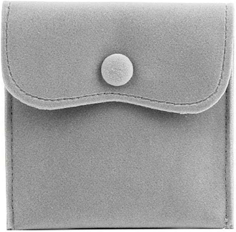 Hsiwto Pack of 10 Velvet Jewelry Pouch Storage Bags Portable Jewelry Gift Bag With Snap Button, Large Gray - Image 4