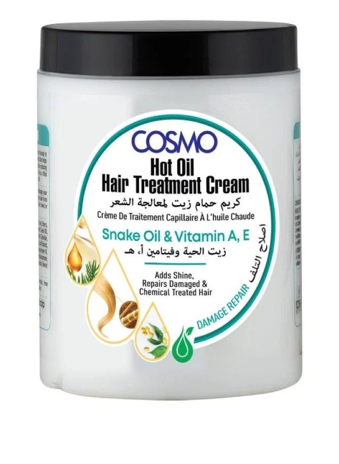 كوزمو كريم حمام زيت لمعالجة الشعر بزيت الحية وفيتامين أ  ها 1000 مل