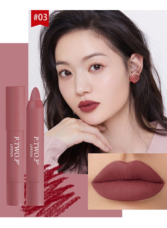  P.TWO.P مجموعة شفاه الخوخ بالعسل ، 3 قطع مجموعة أحمر شفاه عارية غير لامعة متعددة الألوان أحمر شفاه طويل الأمد غير لاصق كوب مخملي ملمع الشفاه ملمع الشفاه وصمة عار المهنية ماكياج الشفاه ماتي أحمر الشفاه مجموعة - Image 4