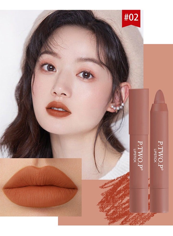  P.TWO.P مجموعة شفاه الخوخ بالعسل ، 3 قطع مجموعة أحمر شفاه عارية غير لامعة متعددة الألوان أحمر شفاه طويل الأمد غير لاصق كوب مخملي ملمع الشفاه ملمع الشفاه وصمة عار المهنية ماكياج الشفاه ماتي أحمر الشفاه مجموعة - Image 3