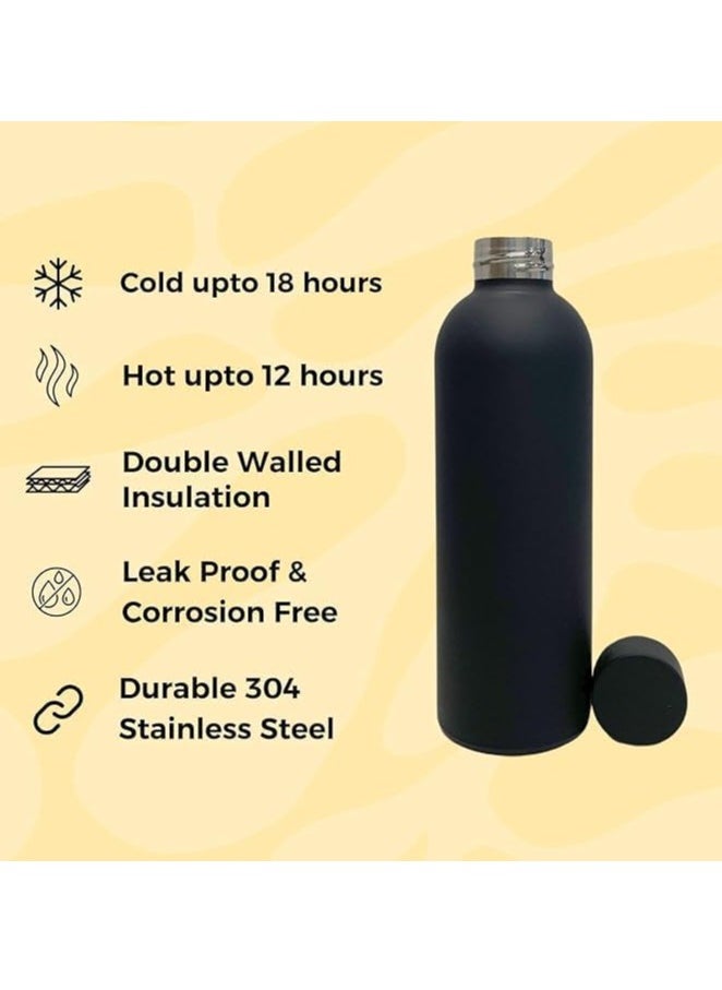 Spaceshoop Vacuum Insulated Water Bottle, Matte Stainless Steel, Hot & Cold Travel Flask 500ml (Green)  - Image 5