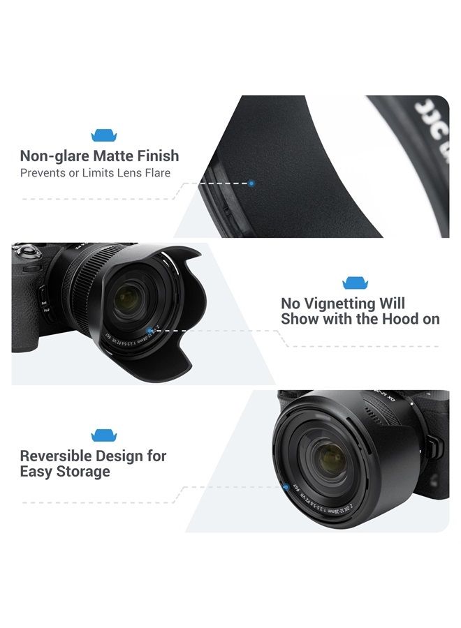 JJC Lens Hood for Nikon NIKKOR Z DX 12-28mm f/3.5-5.6 PZ VR Lens on Nikon Z30 Z50 Z fc Replaces Nikon HB-112 Hood, Compatible with 67mm Filter and 67mm Lens Cap - Image 1