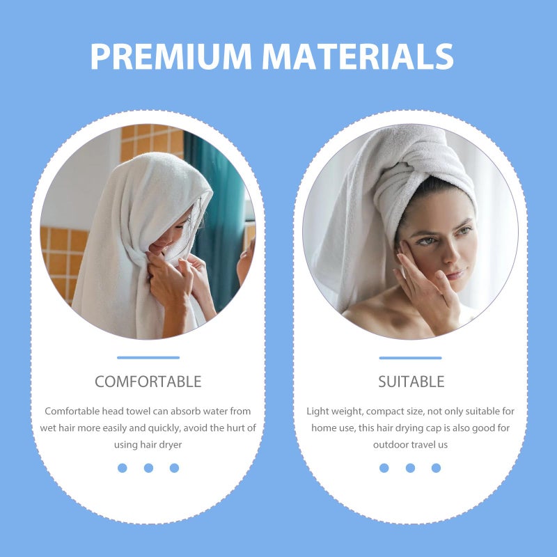 Soft Thick Microfiber Hair Drying Towel Wrap Quick Dry Shower Cap For Home Travel - Image 4