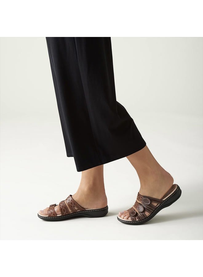 CLARKS Women's Leisa Cacti Slide Sandal, Brown/Multi, 5 M US - Image 2