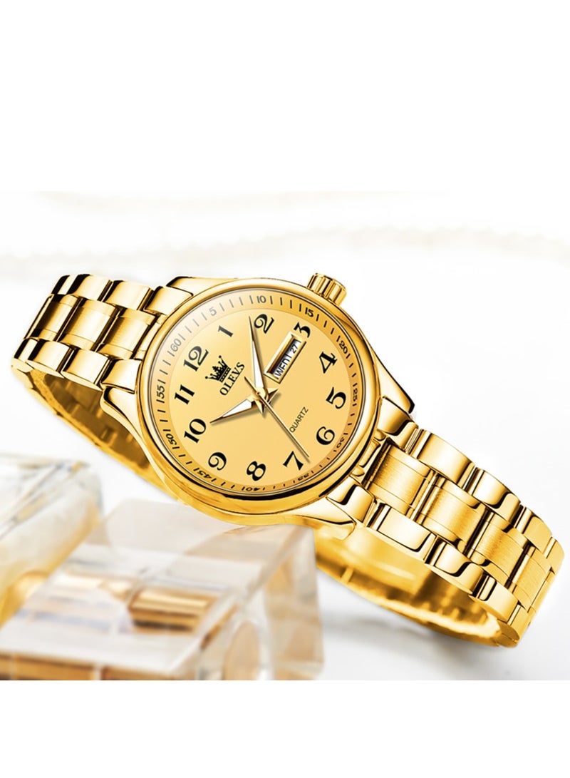 OLEVS Classic Watches For Women Analog Quartz Watch Stainless Steel Rugged Waterproof Watches Roman Numeral Unique Calendar Date Business Wrist Watch - Image 2