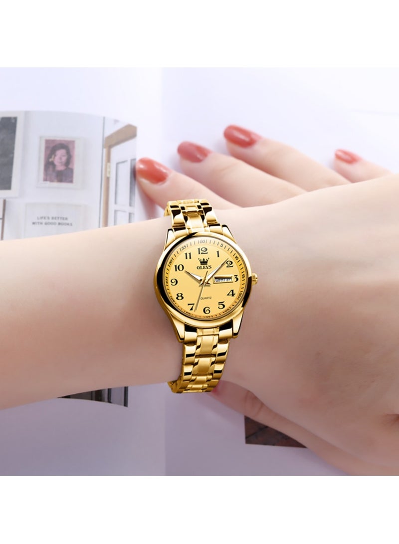 OLEVS Classic Watches For Women Analog Quartz Watch Stainless Steel Rugged Waterproof Watches Roman Numeral Unique Calendar Date Business Wrist Watch - Image 3