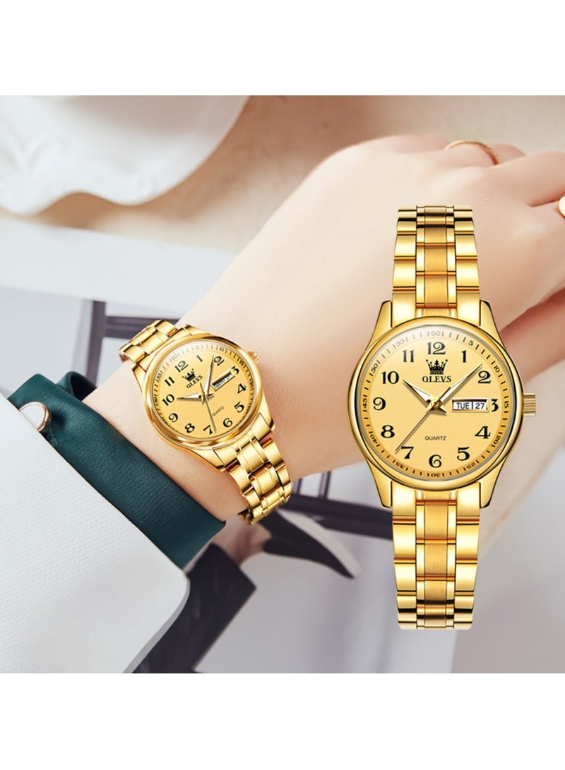 OLEVS Classic Watches For Women Analog Quartz Watch Stainless Steel Rugged Waterproof Watches Roman Numeral Unique Calendar Date Business Wrist Watch - Image 4