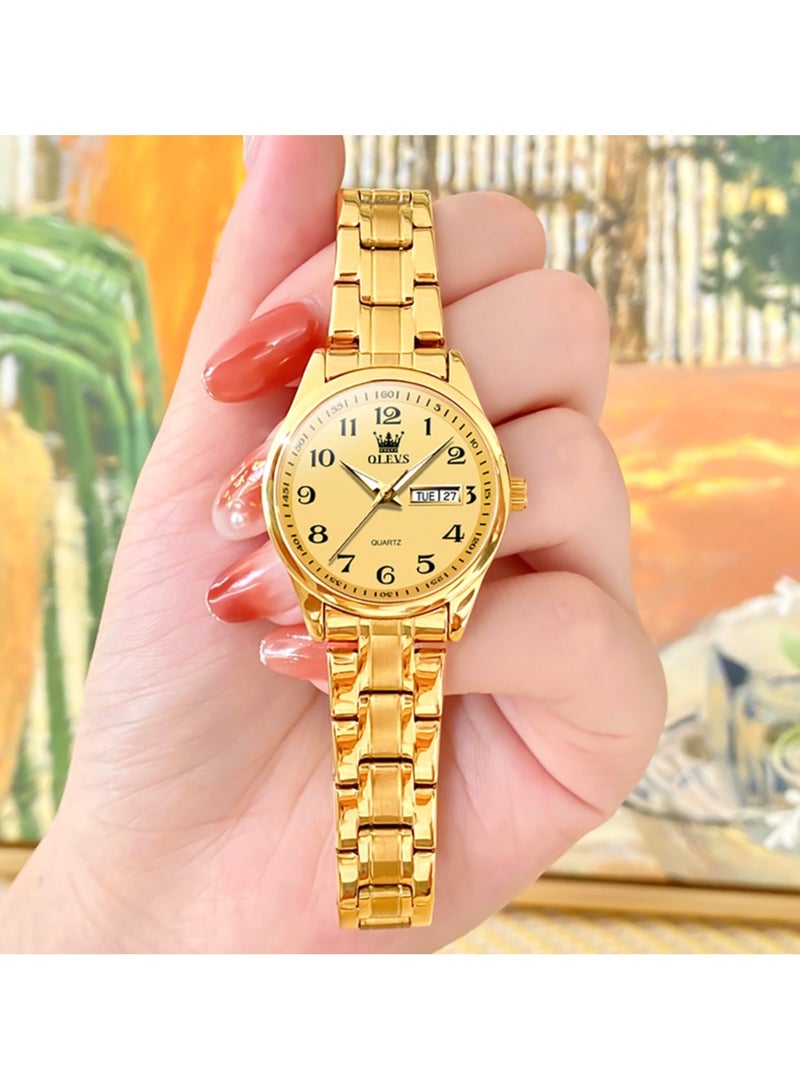 OLEVS Classic Watches For Women Analog Quartz Watch Stainless Steel Rugged Waterproof Watches Roman Numeral Unique Calendar Date Business Wrist Watch - Image 5