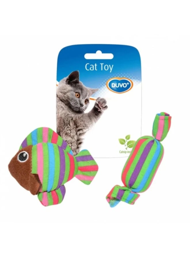 Duvo+ Assortment Fish And Candy Mixed Colors Cat Toy – 8.5x8x2.8cm