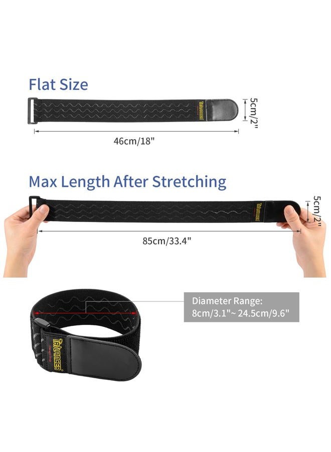 Trilancer Elastic Cinch Straps 46cm x 5 cm (8 Pack) with Anti-Slip Silicone, Multipurpose Hook and Loop Storage Straps, Bundling Bands for Bike, RV, Boat,Garden, Extension Cords,Cables,Ropes, Hoses Organization - Image 2