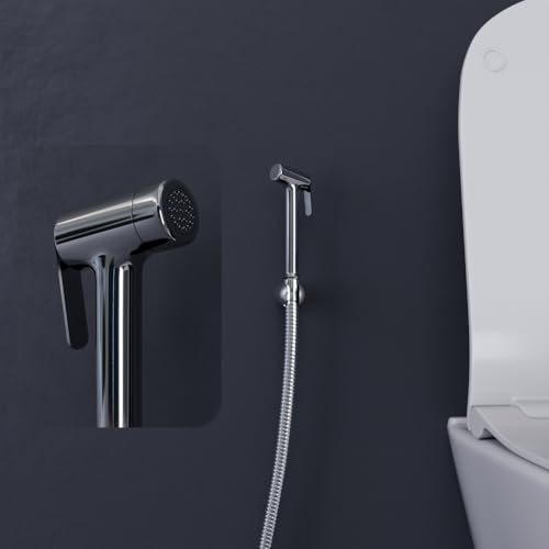 Lorazzo Brass Pro-X2 Health Faucet (Complete Set with 1-Meter Hose Pipe & Wall Hook) | Pure Brass | Chrome Finish | Jet Faucet for Toilet | Bathroom Jet Spray | 1-Year Lorazzo Limited Warranty - Image 1