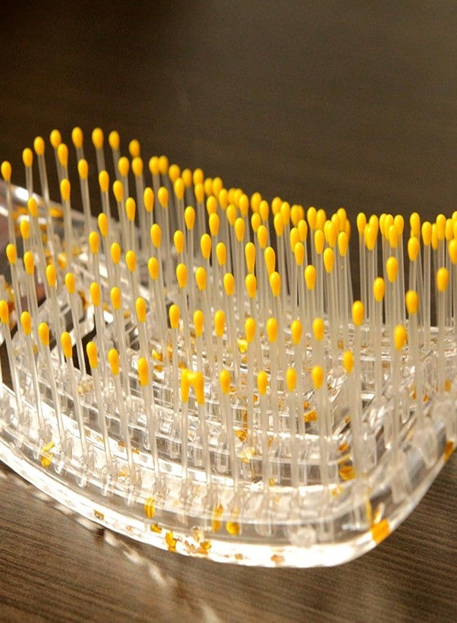 FLASHFOX Rectangle Detangle Hair Brush - Golden Glitter | Anti-Static, Lightweight, Paddle Comb for Wet & Dry Hair, Scalp Massage & Styling Brush for Women & Men (Golden) - Image 5