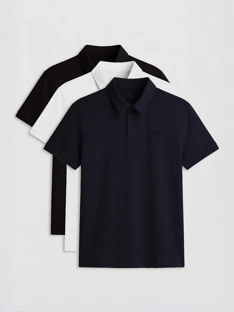 تومي لايف TOMMY Men's Cotton-Blend Polo T-Shirt