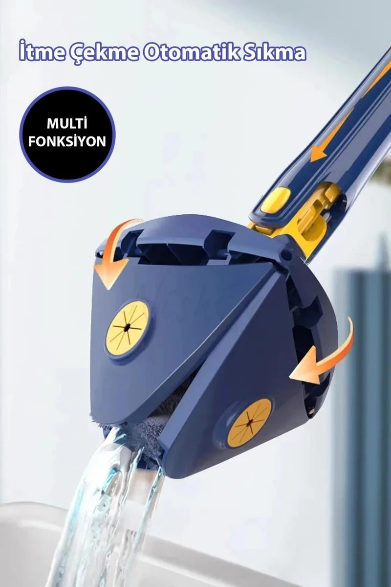 Nishev Magic Telescopic Reservoir Triangle Microfiber Mop Mop Wet Dry Wall Ceiling Tile Parquet Cleaning