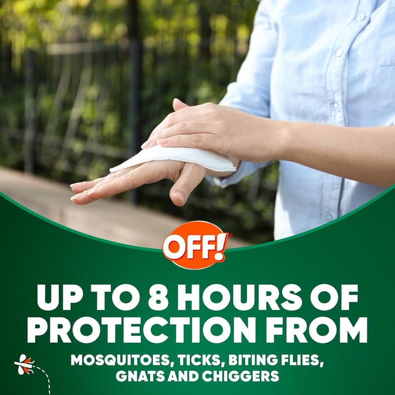OFF! ! Deep Woods Mosquito and Insect Repellent Wipes, Long lasting, 12 Individually Wrapped Wipes - Image 2