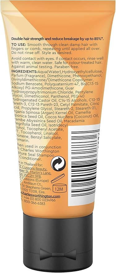 Charles Worthington Moisture Seal Shampoo – Reisegröße Für Trockenes Haar, Mit Arganöl & PLEX-REPAIR-System, Vegan