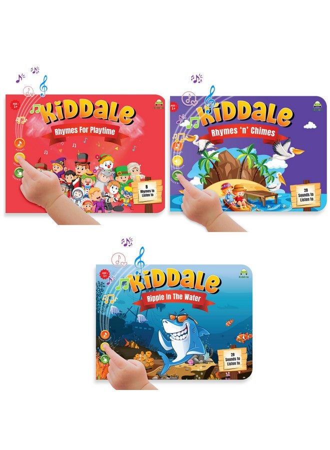 Kiddale Pack of 3 Musical Rhymes Book|16 Aquatic Nursery Rhymes & 8 Each in Rhymes N Chimes and Rhymes for Playtime|28 Sounds Each |Interactive Touch n Play Sound Book|Sing Along Books - Image 2