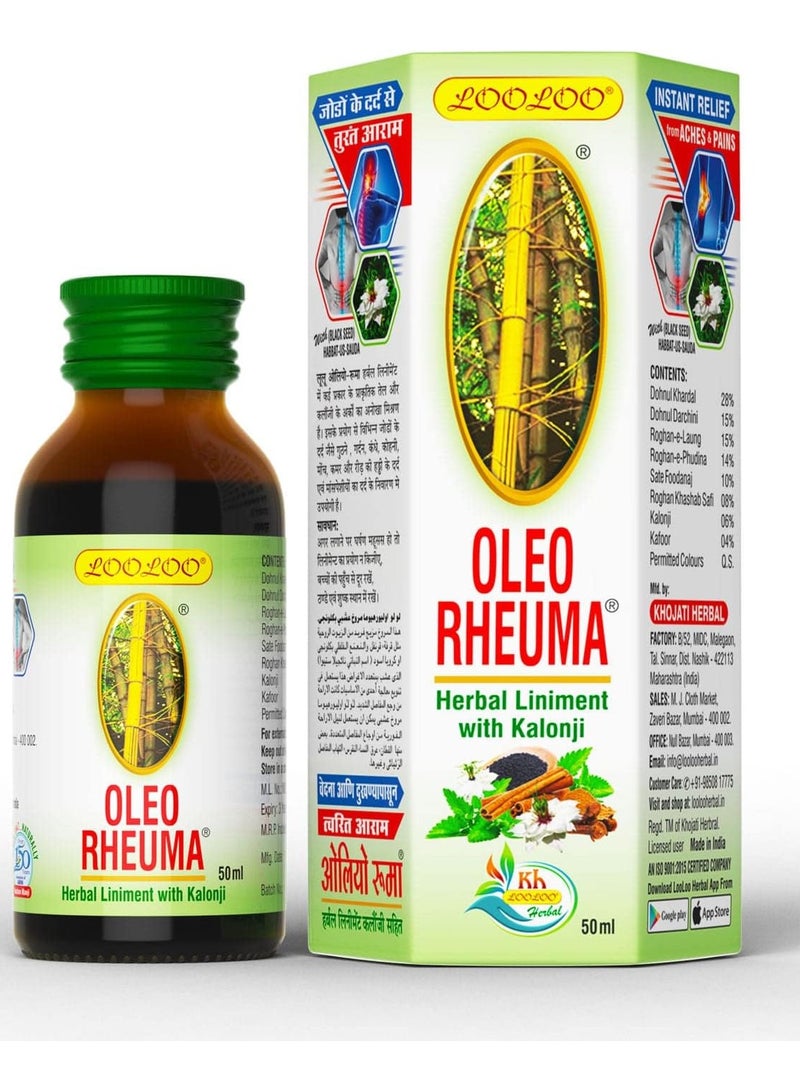 Oleo Rheuma Herbal Liniment With Kalonji Pain Relief 50ml - Image 1