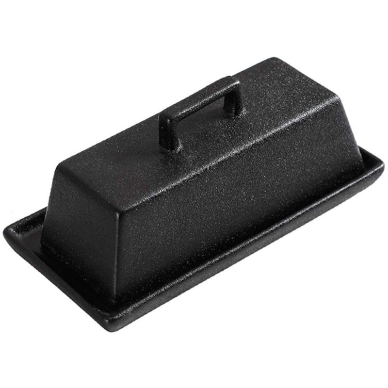 Sizikato Porcelain Butter Dish with Lid Matte Black75 inch