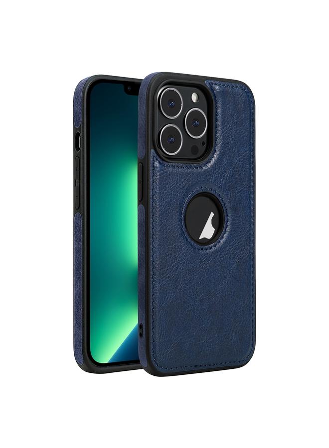 زبون جراب هاتف iPhone 13 Pro Max مصنوع من الجلد ومزين بخياطة - Image 1