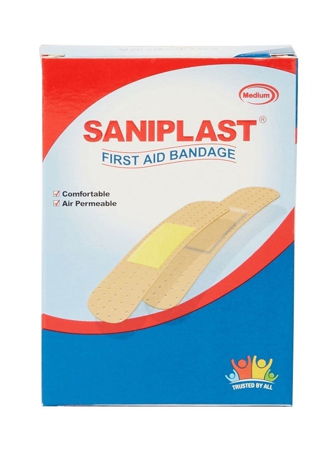 SANIPLAST Pack of 2 - Saniplast First Aid Bandage 20'S, Adhesive Bandages Flexible Breathable Bandages for First Aid Wound Skin Wrap, Wound Care, Finger cut & Skin Cut. Protection from Bacteria and fast healing - Image 1