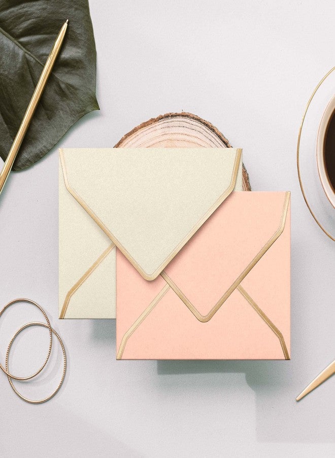 Prims & Flourish Invitation Envelopes, 60-Pack 4x6 Envelopes for Invitations, Gold Foil Bordered Colored Envelopes, A4, 4 1/4 x 6 1/4 Inches, 6 Pastel Colors - Image 2