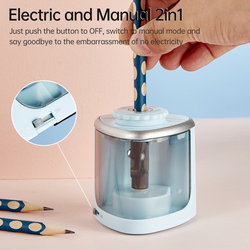 tenwin Electric Pencil Sharpener 6-8mm Pencils Fast Efficient Sharpening - Dual Mode Battery Powered Sharpener For Home - Image 4