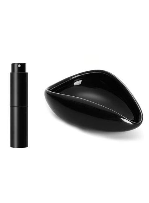 Coffee Bean Dosing Tray and Coffee Bean Spray Bottle 2-Piece Set V60 Coffee Tools Black