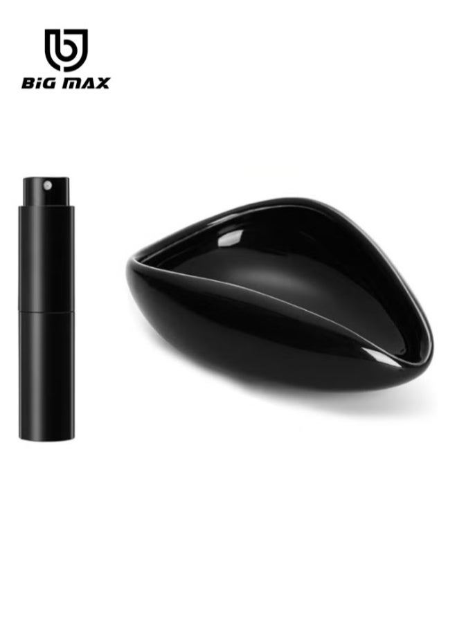 BIG MAX Coffee Bean Dosing Tray and Coffee Bean Spray Bottle 2-Piece Set V60 Coffee Tools Black - Image 1