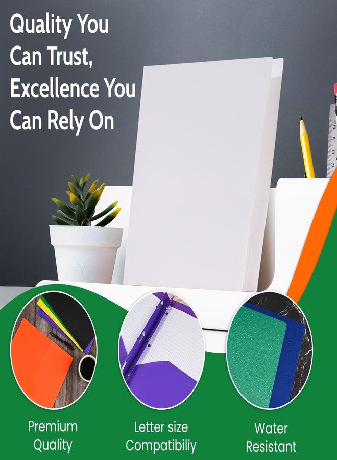 EPI 24 Pack Assorted Colors Plastic Folders with Pockets Heavy Duty. 2 Pocket Folder with Prongs Bulk. Tear-Resistant Letter Size 8.5x11. Presentation Ready School and Office Supplies - Image 2