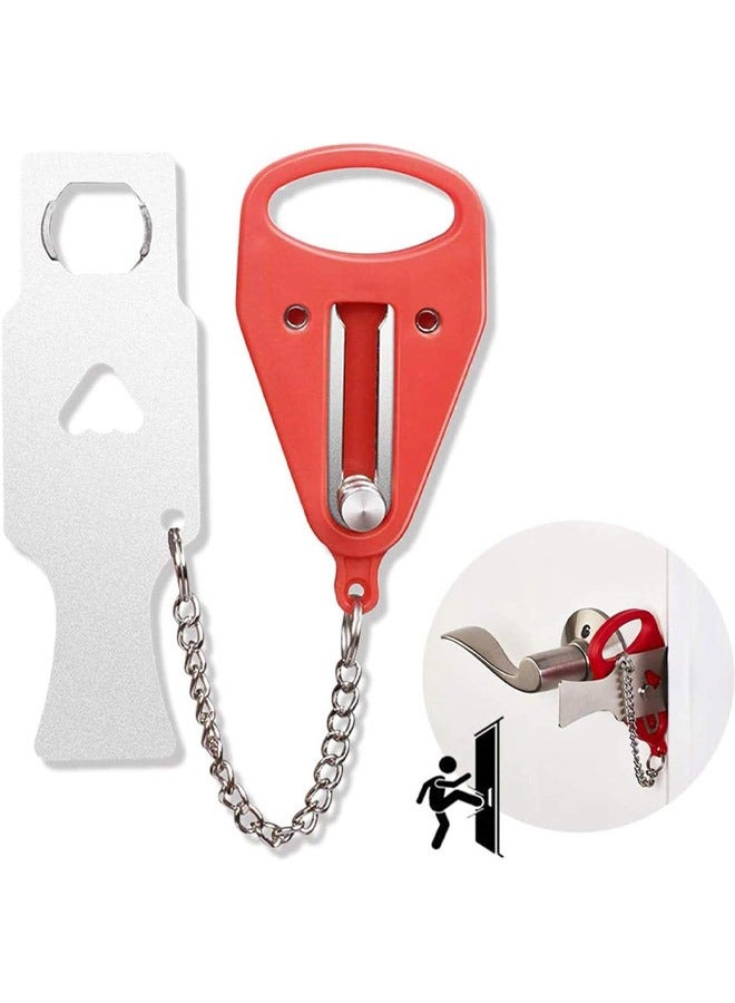 Portable Door Lock, Travel Door Locker Latch Traveling Extra Locks - Image 1