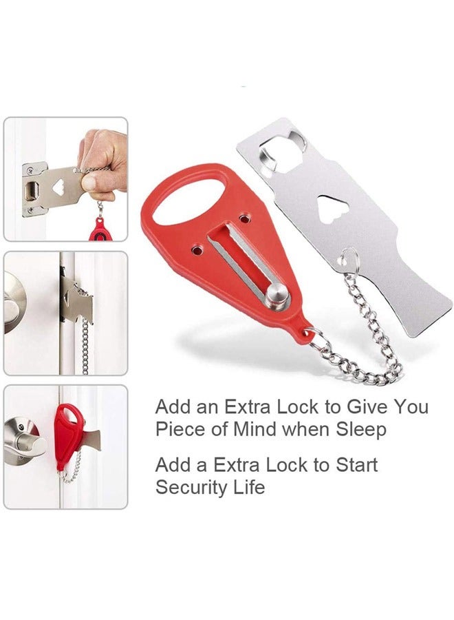 Portable Door Lock, Travel Door Locker Latch Traveling Extra Locks - Image 3