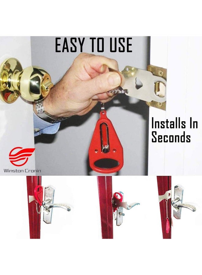 Portable Door Lock, Travel Door Locker Latch Traveling Extra Locks - Image 4