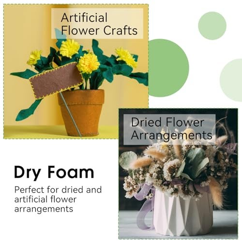 Mkobon 6 Pack Floral Foam Blocks, Green Plant Dry & Wet Flower Arrangement Foam, Styrofoam Block for Fresh and Artificial Flowers, Decor Supplies for Wedding, Home, Garden (5.5"L x 3.1"W x 1.6"H) - Image 5