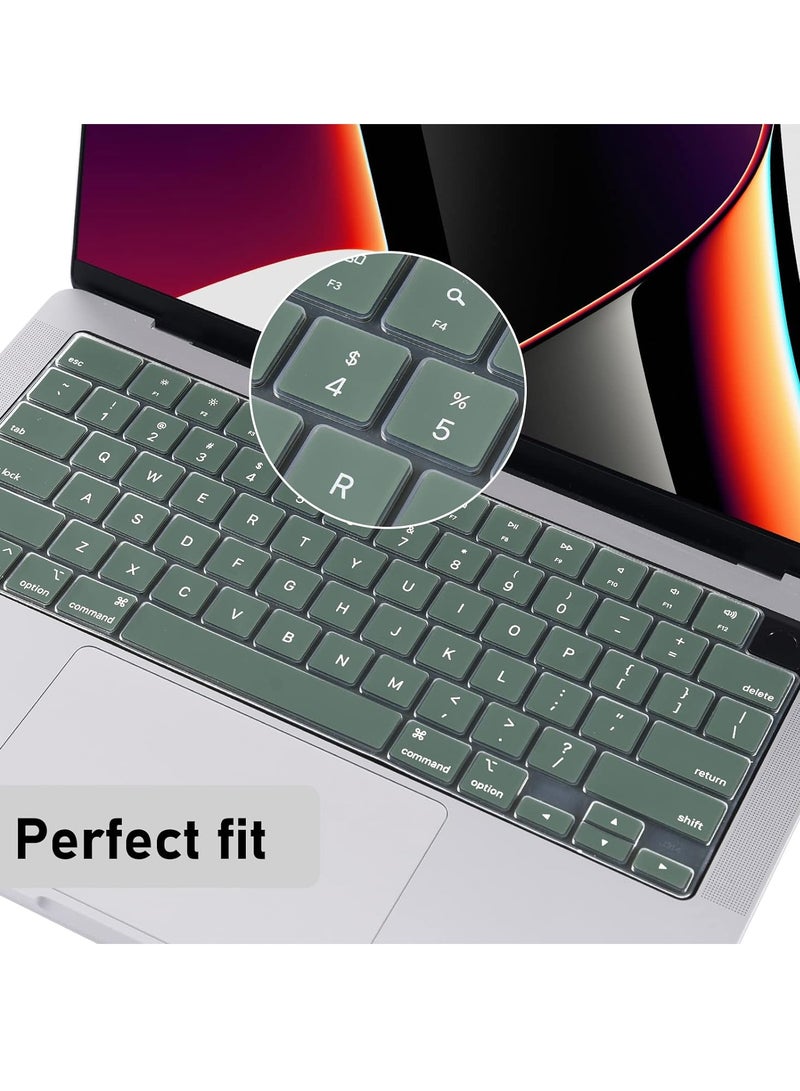 Premium Keyboard Cover Skin Ultra Thin for MacBook Air 13.6 inch M2/M3/M4 Chip A2681/A3113/A3240& 15 Macbook Air M4/M3/M2 A3241/A3114/A2941 &MacBook Pro 14/16 inch M1 Pro/MaxA3112/A3185/A3401/A2918/A2992/A2779/A2442/A3403/A3186/A2991/A2780/A2485, Silicone Skin Protector - Image 4