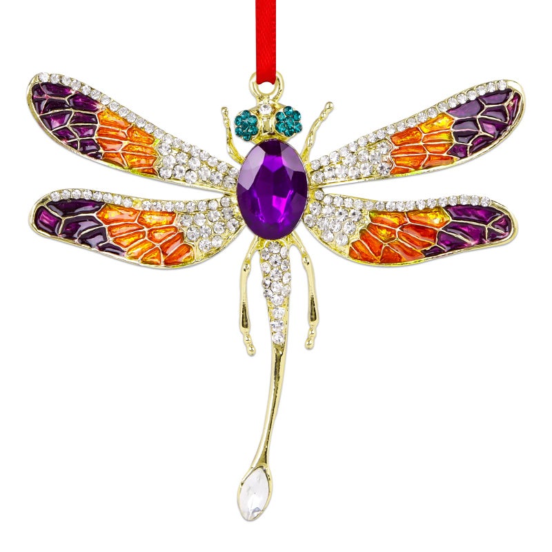 Whatsign Dragonfly Christmas الحلي 2024 - الحلي اليعسمية المعدنية لزينة الشجرة المعدنية ديكورات اليعسوب اليعسوب الزخارف شجرة اليعسوب. - Image 1